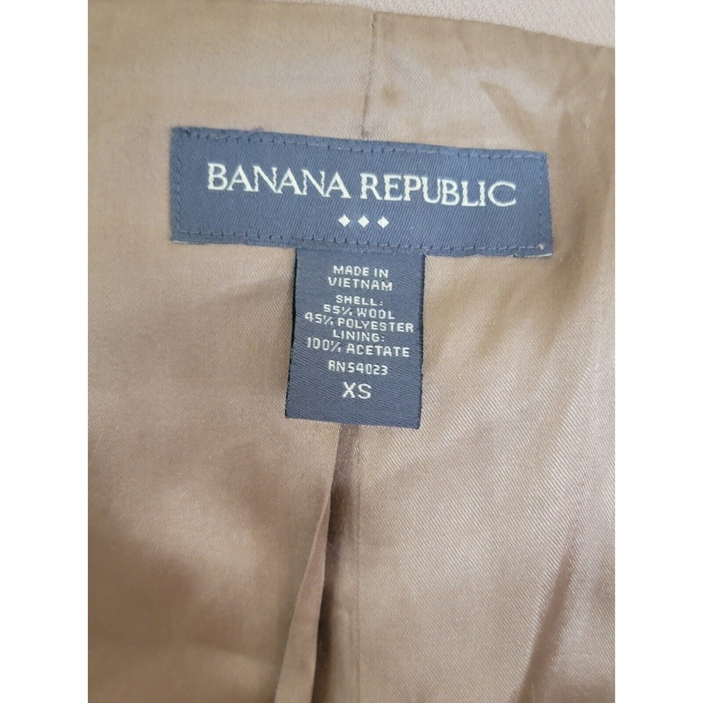 Banana Republic Womens Wool Blend Belted Double Brested Size XS Camel Rn54023 - Picture 11 of 12